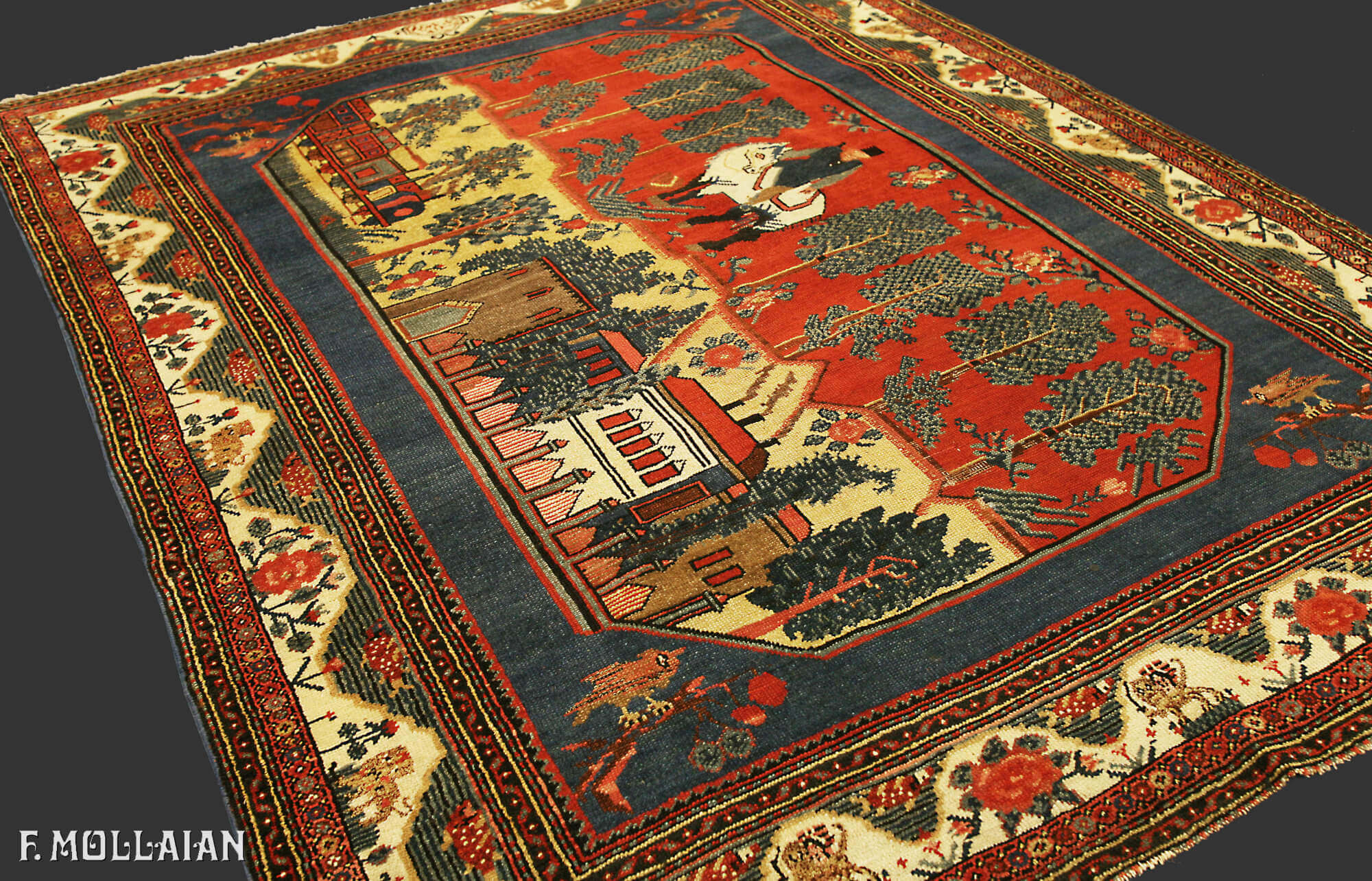 Pictorial Antique Persian Mishan Rug n°:38789764